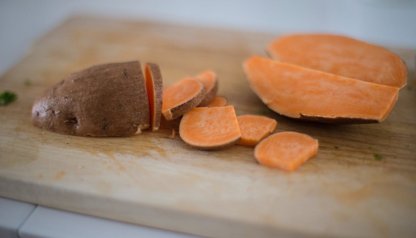chopped up sweet potato